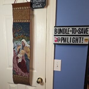 Religious Tapestry Wall Hanging Holy Family Christmas